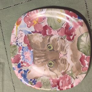 Minou-ettes by C.Pradelie Cat Plate 8.5 Collection Coeur Zrike Portugal 1985 VTG